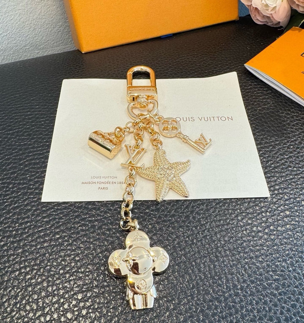 LOUIS VUITTON Canvas Logo Bag Charm Keychain
