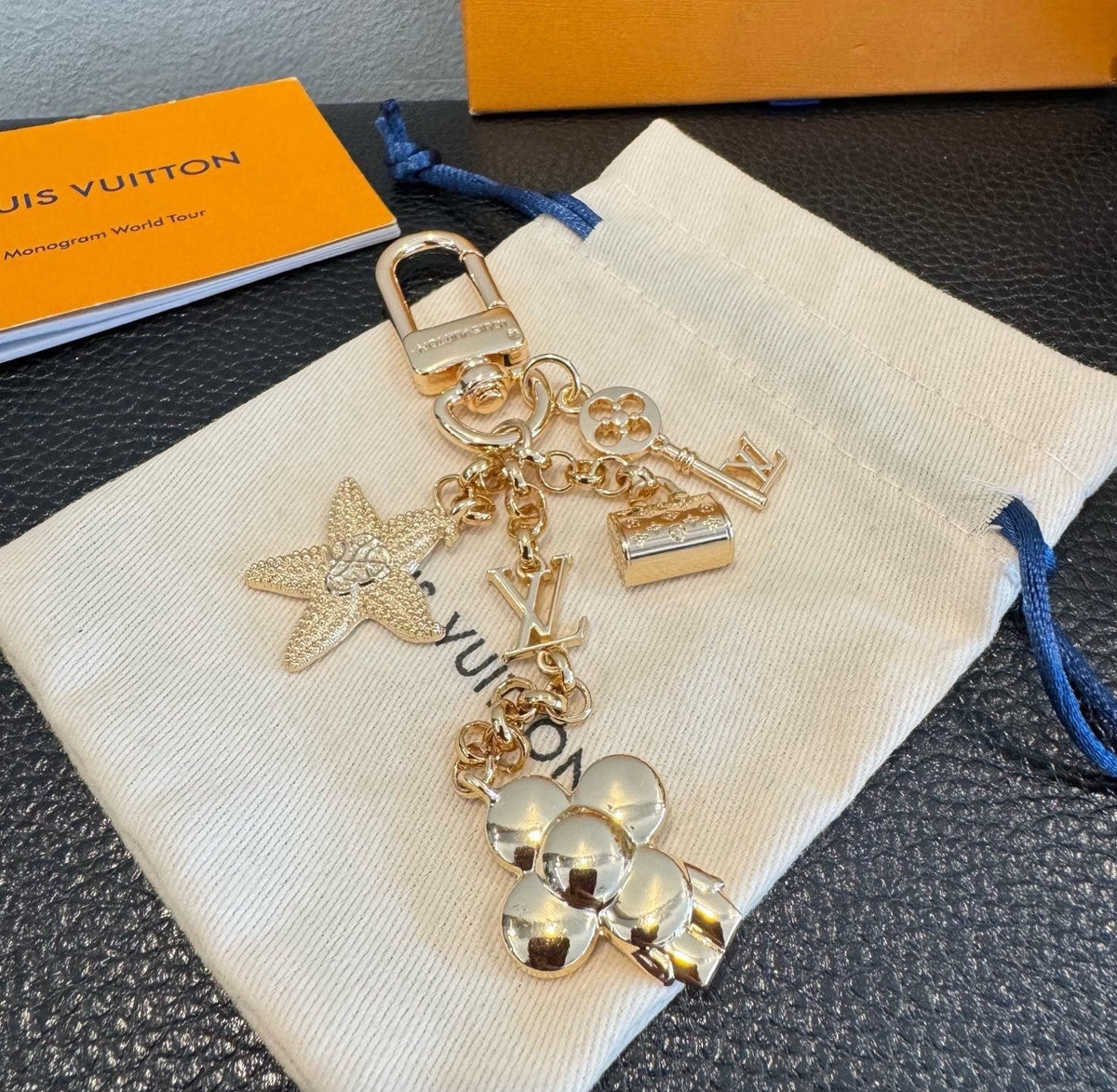 LOUIS VUITTON Canvas Logo Bag Charm Keychain
