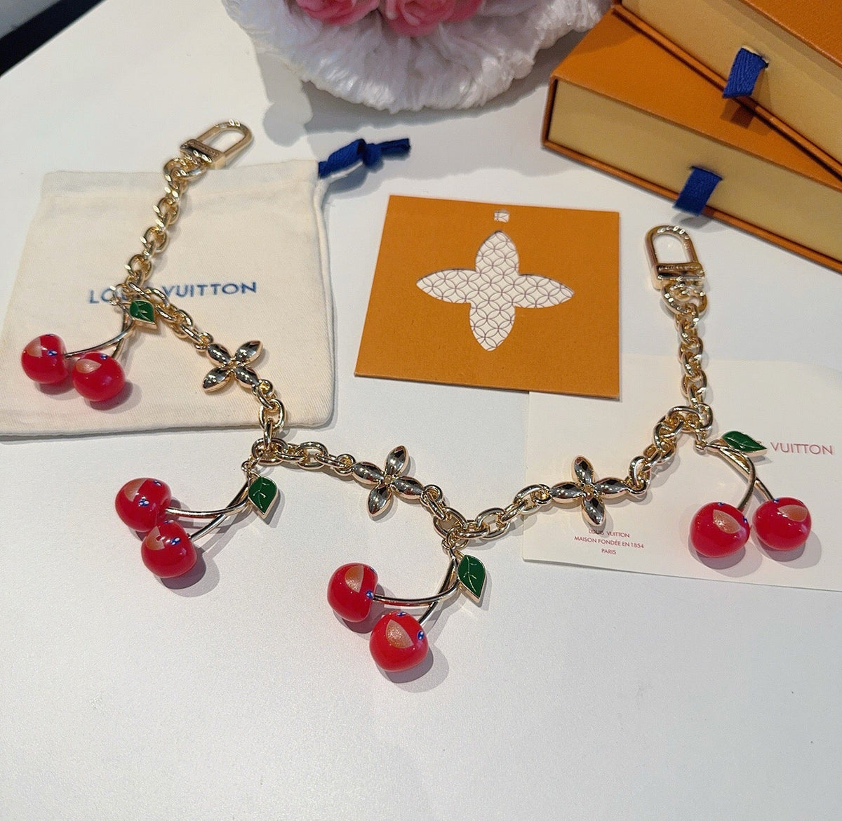 LOUIS VUITTON Logo Bag Charm Keychain