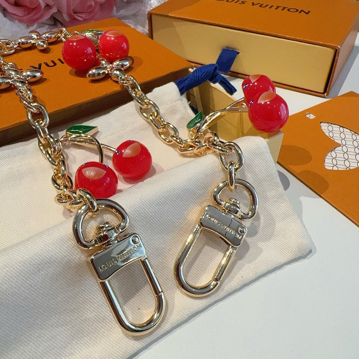 LOUIS VUITTON Logo Bag Charm Keychain