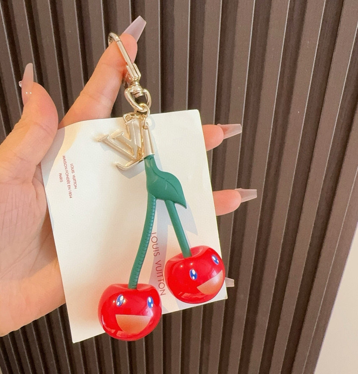 LOUIS VUITTON M02476 Metal Logo Bag Charm Keychain