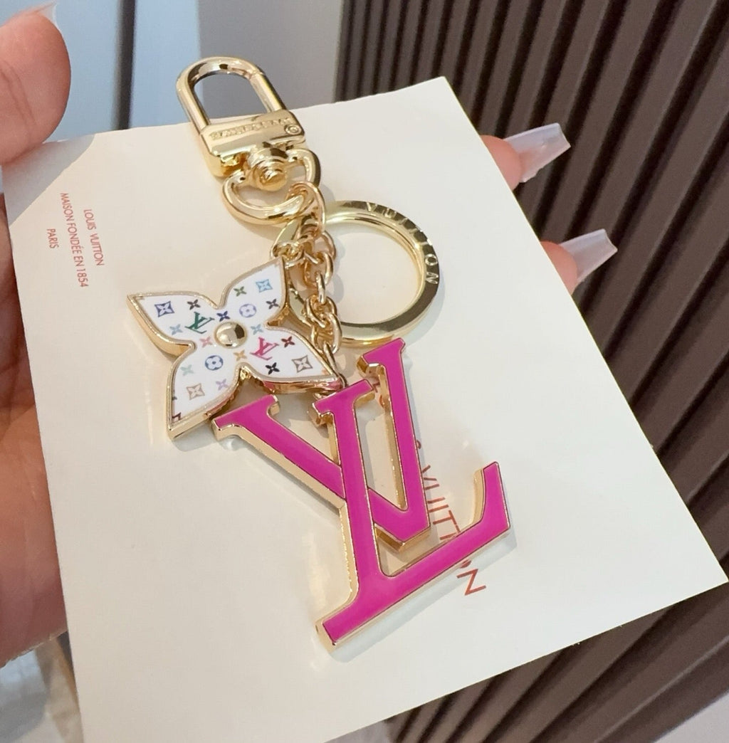 LOUIS VUITTON Canvas Metal Bag Charm Keychain