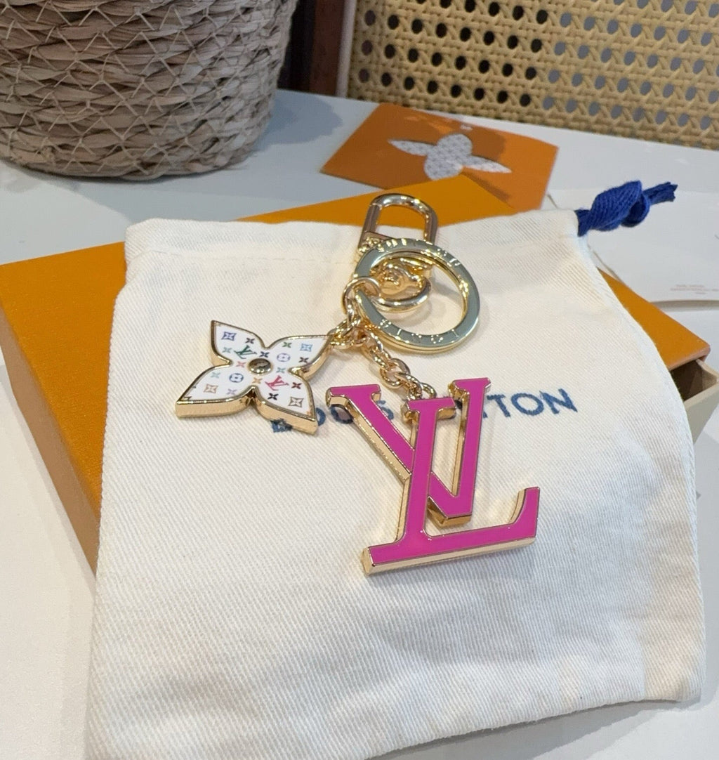 LOUIS VUITTON Canvas Metal Bag Charm Keychain