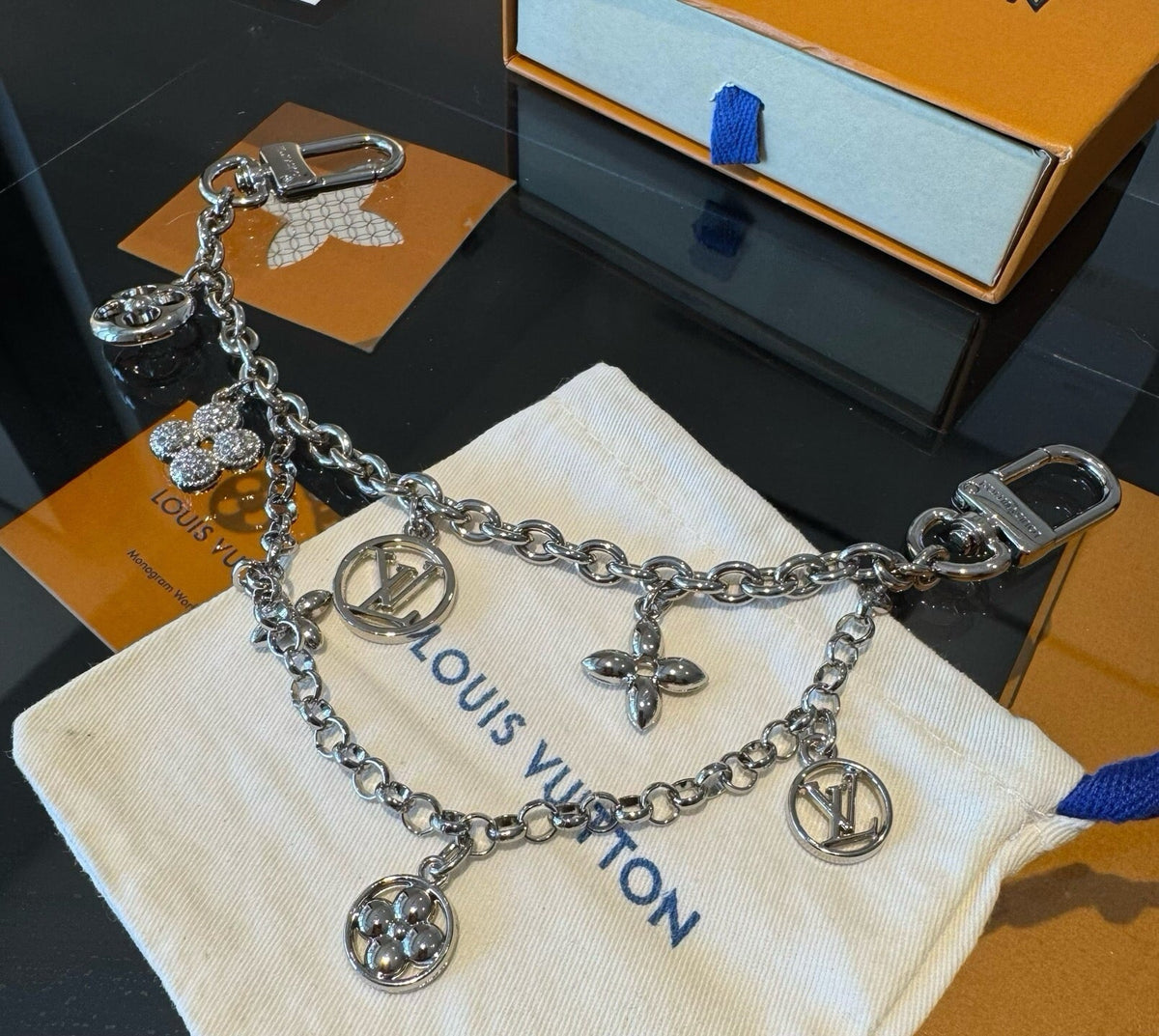 LOUIS VUITTON Metal Bag Charm Keychain