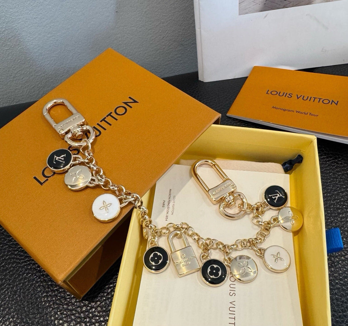 LOUIS VUITTON Metal Bag Charm Keychain