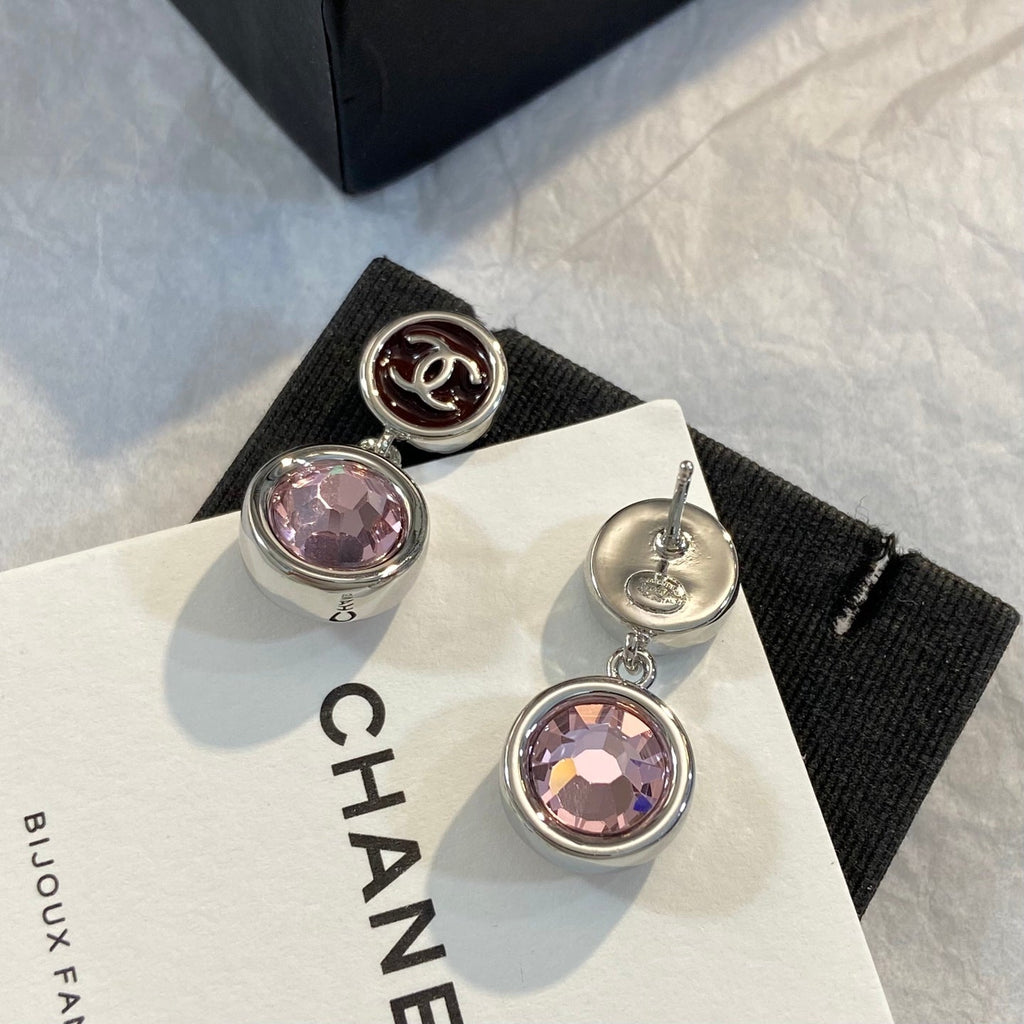 CHANEL Crystal Enamel Earrings