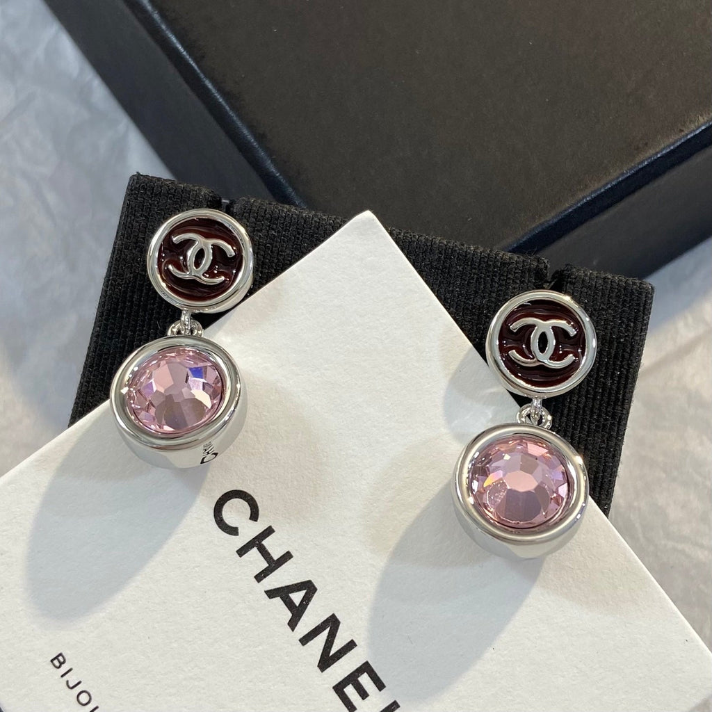 CHANEL Crystal Enamel Earrings