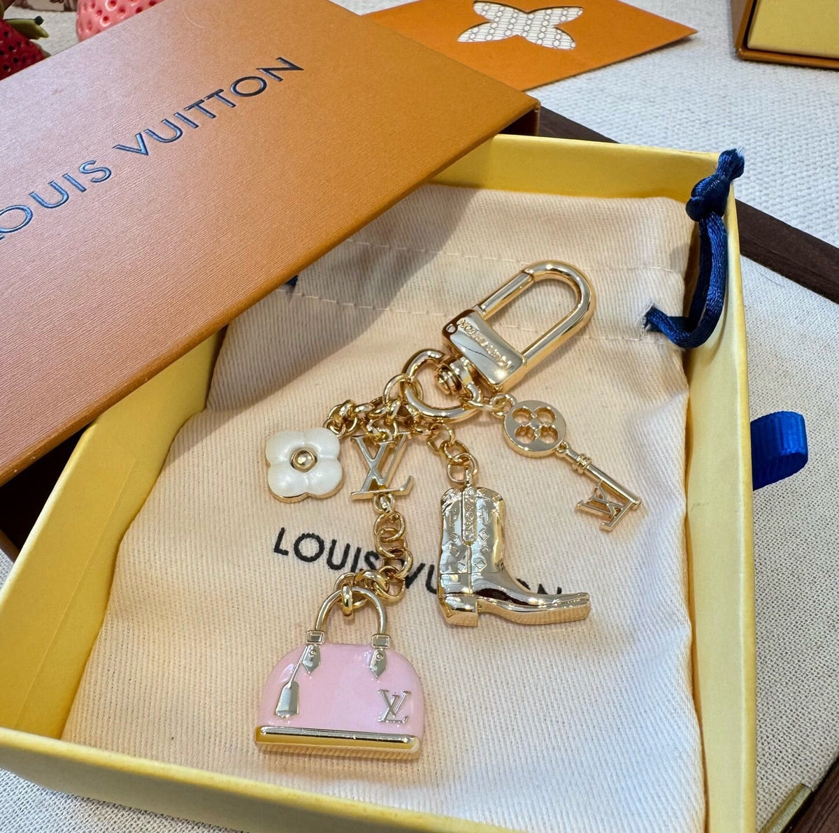 LOUIS VUITTON Metal Bag Charm Keychain