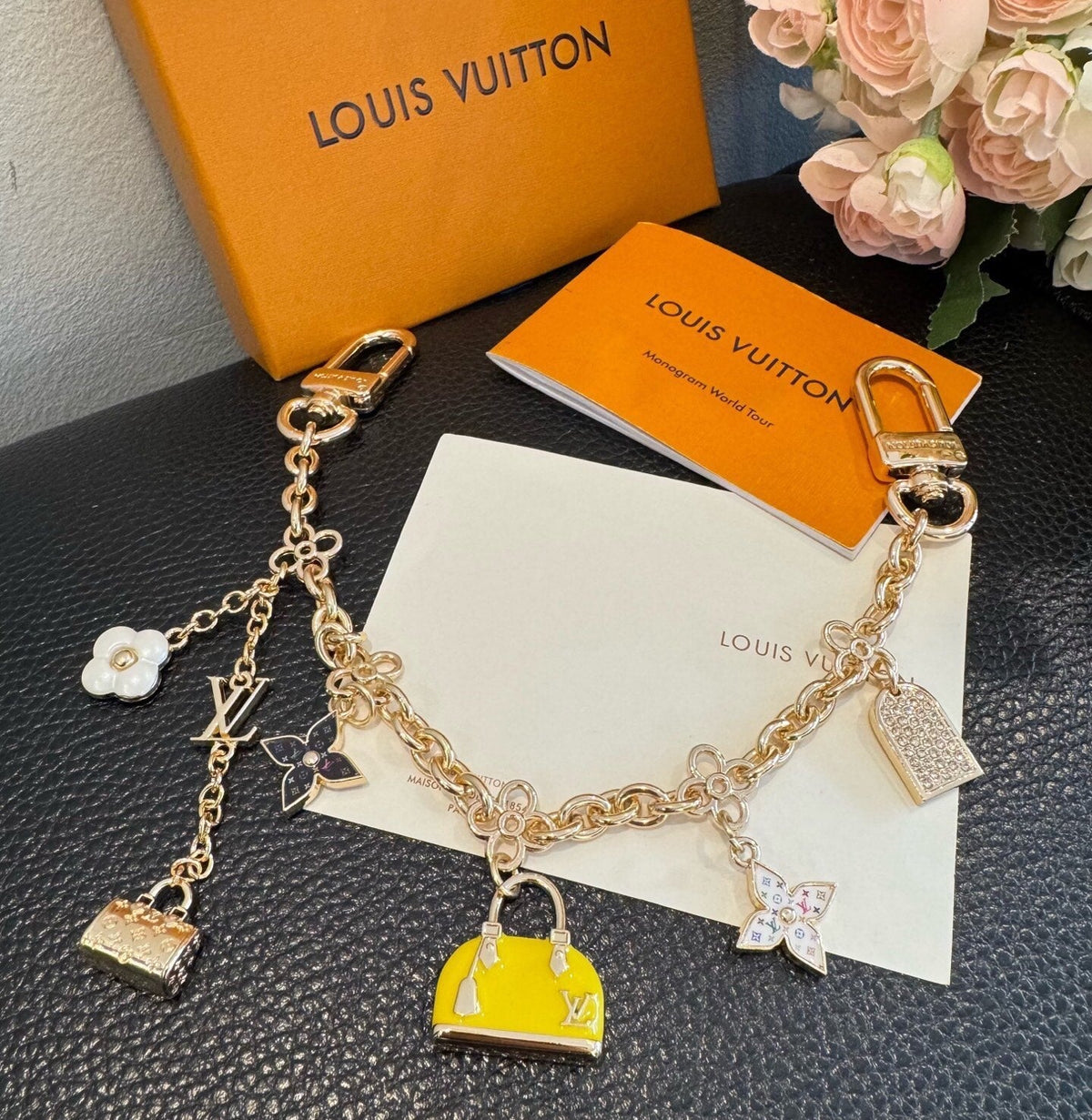LOUIS VUITTON Metal Bag Charm Keychain