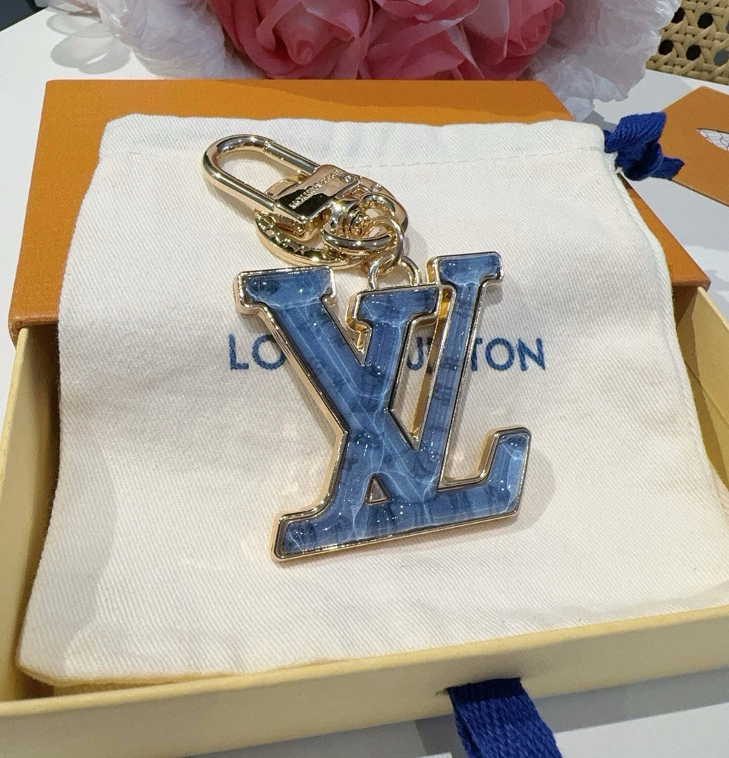 LOUIS VUITTON Metal Logo Bag Charm Keychain