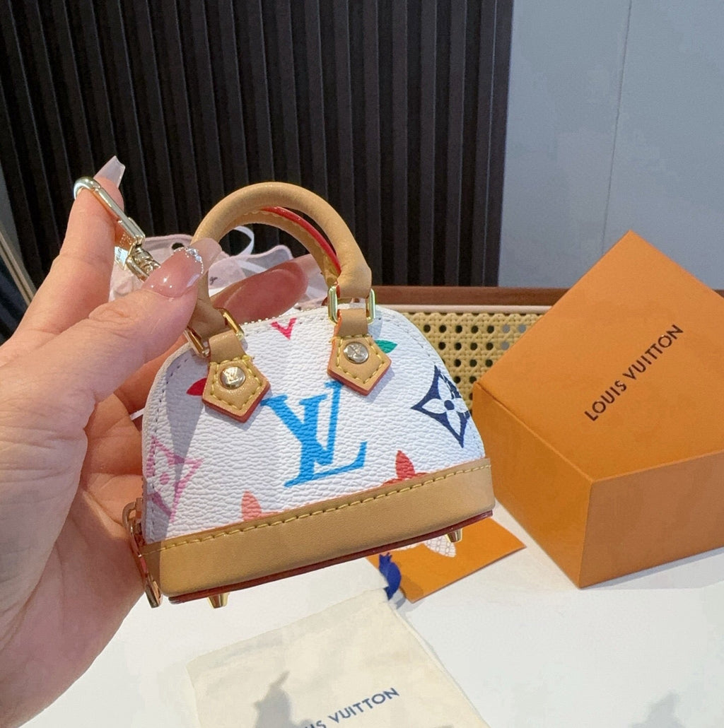 LOUIS VUITTON Canvas Metal Mini Bag Bag Charm