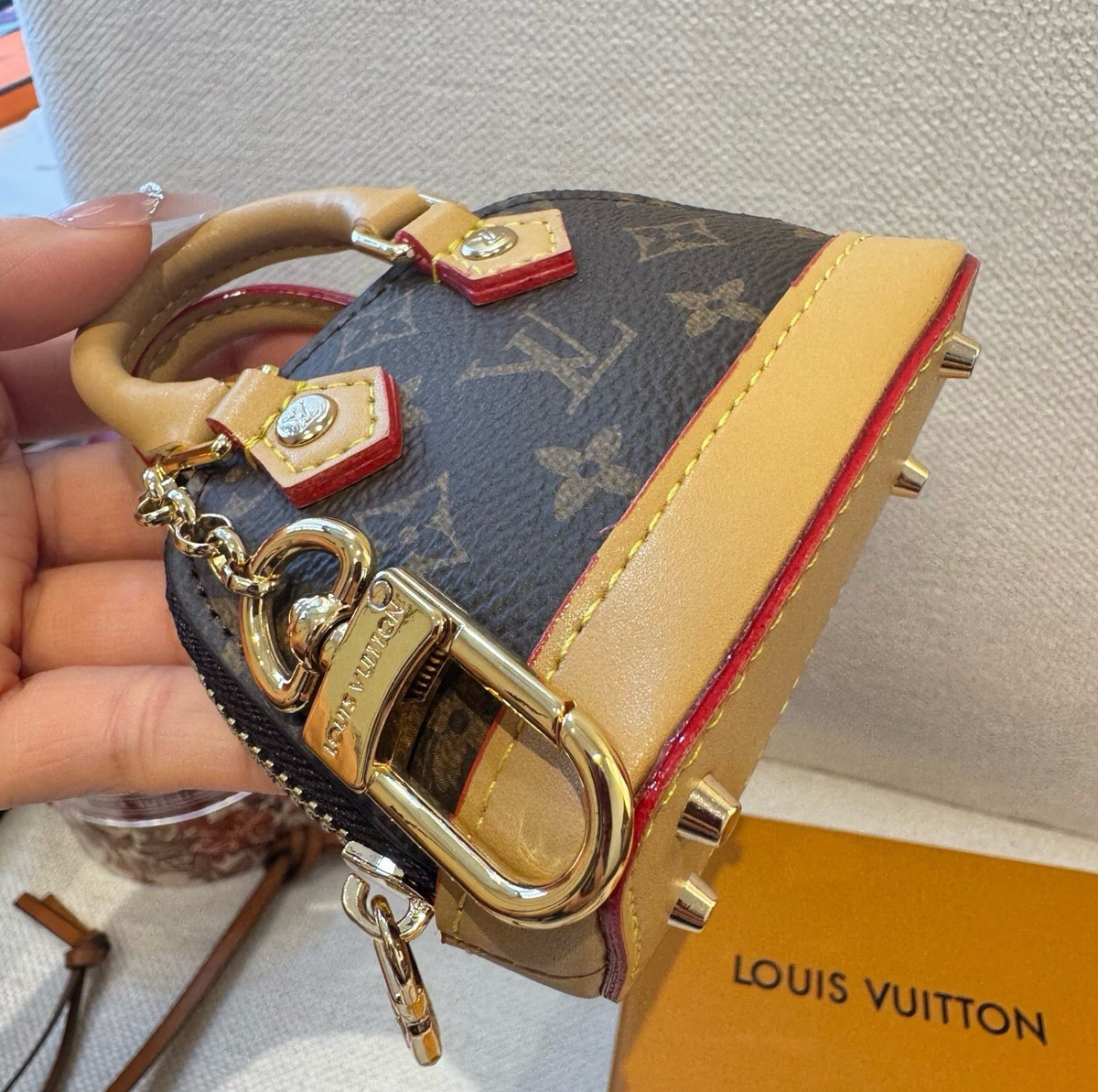 LOUIS VUITTON Canvas Metal Mini Bag Bag Charm