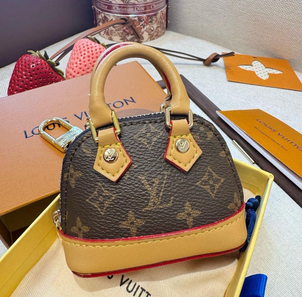 LOUIS VUITTON Canvas Metal Mini Bag Bag Charm