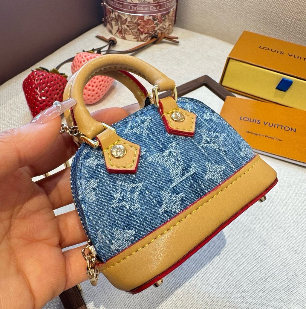 LOUIS VUITTON Canvas Metal Mini Bag Bag Charm