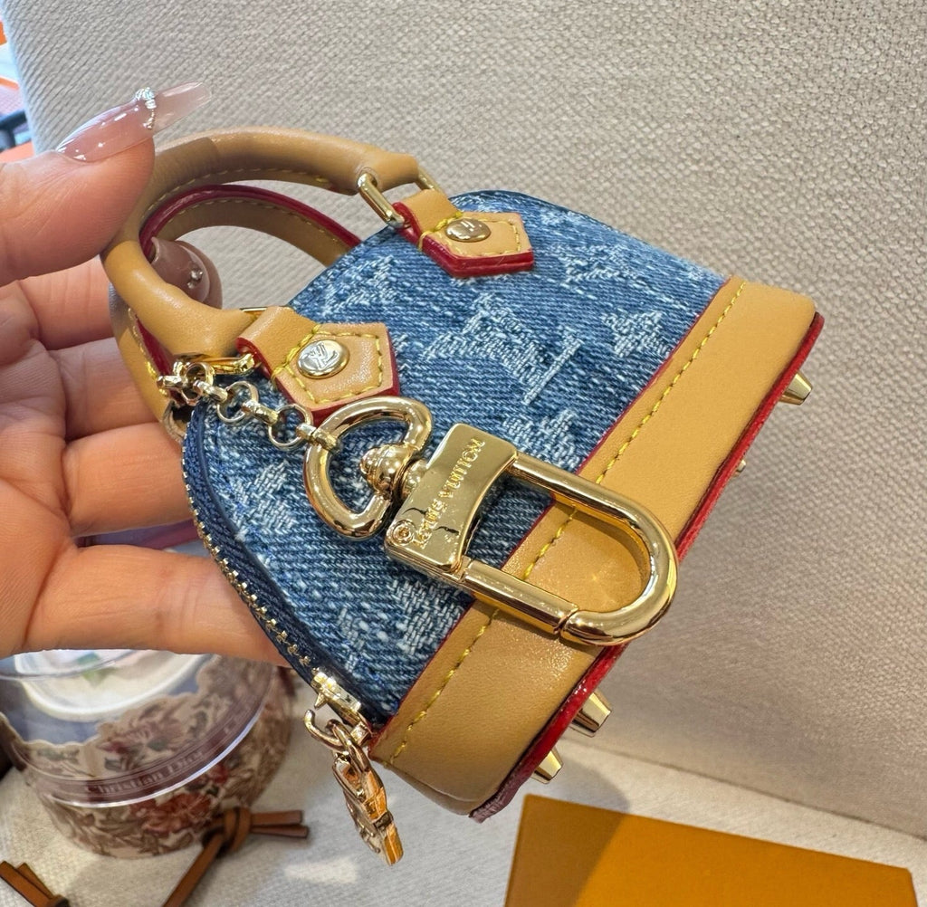LOUIS VUITTON Canvas Metal Mini Bag Bag Charm
