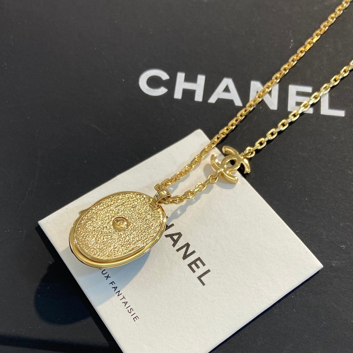 CHANEL Enamel Double-C Vintage Necklace