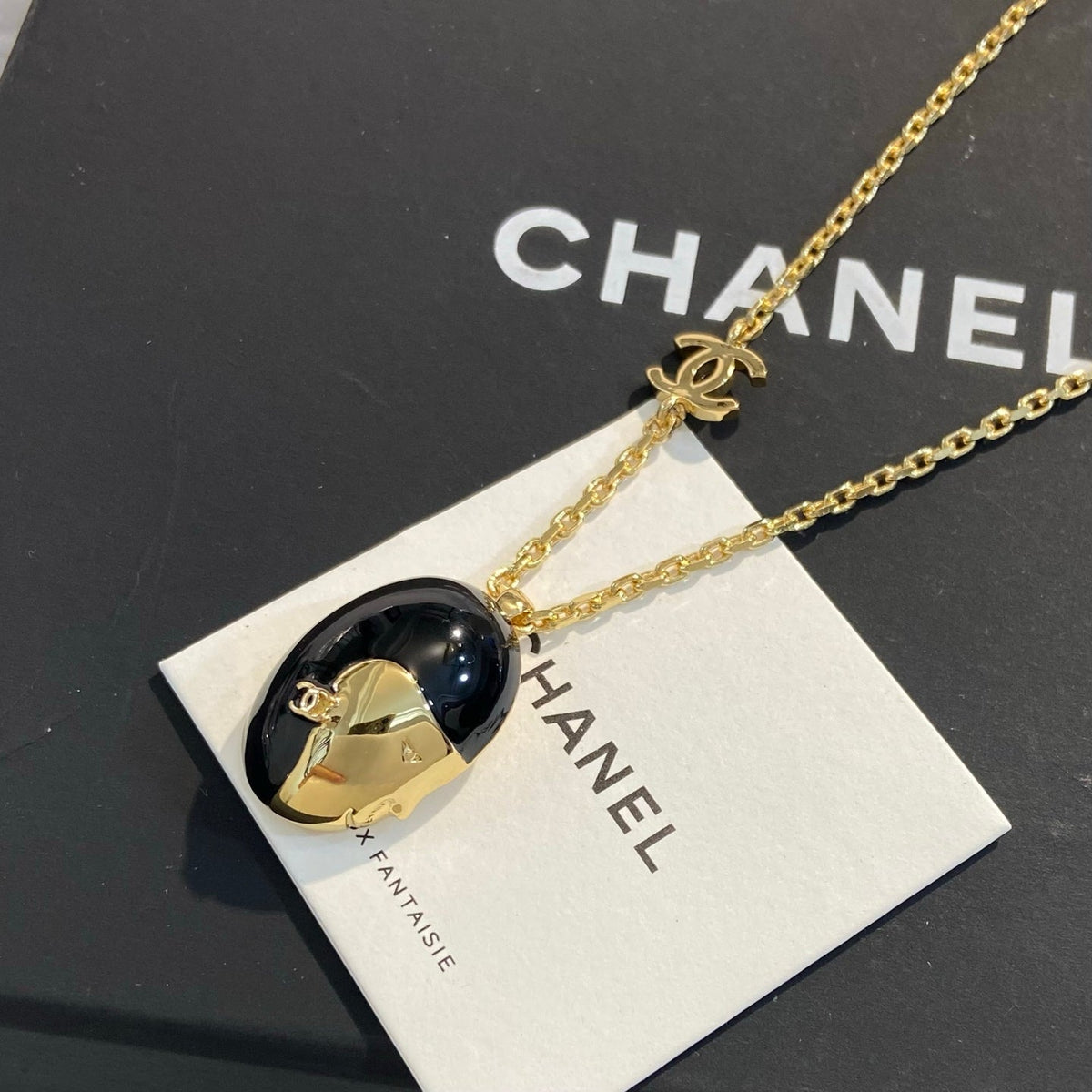 CHANEL Enamel Double-C Vintage Necklace