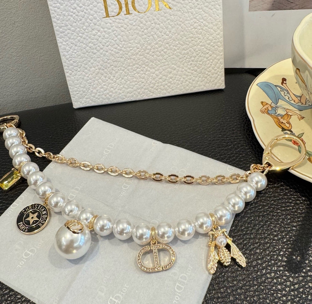 DIOR Pearl Bag Charm Keychain