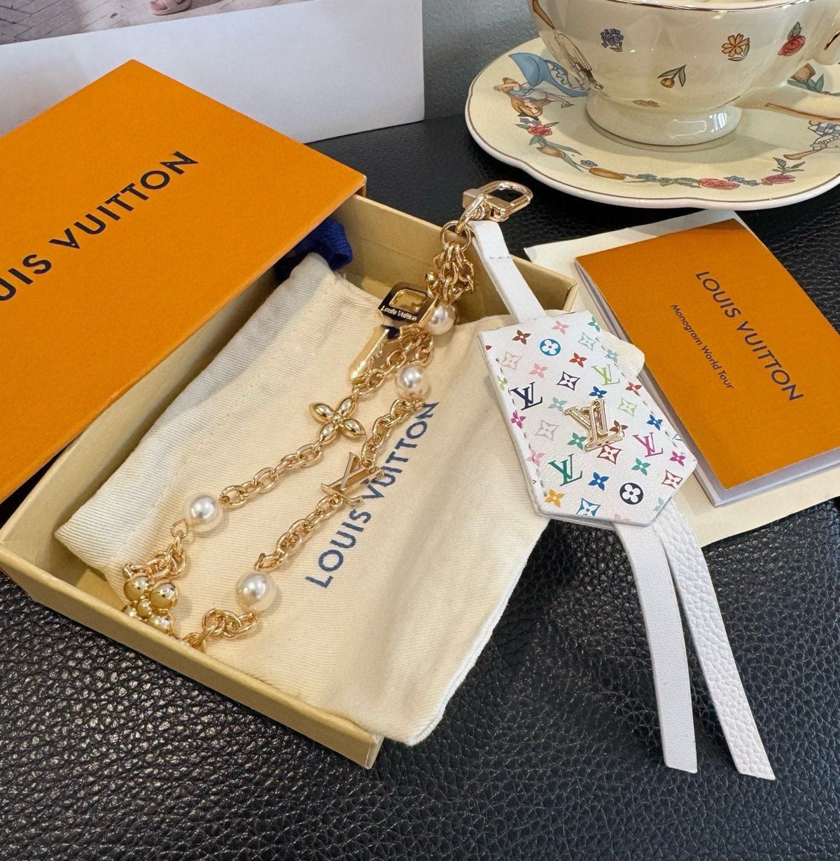 LOUIS VUITTON Logo Bag Charm Keychain