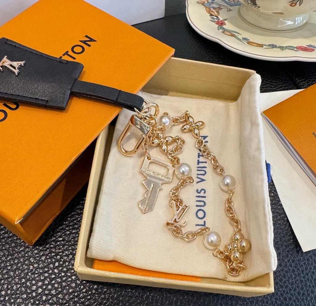 LOUIS VUITTON Logo Bag Charm Keychain