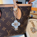 LOUIS VUITTON Canvas Flower Bag Charm Keychain