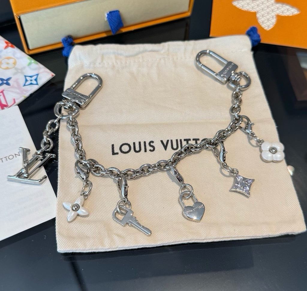 LOUIS VUITTON Canvas Cherry Blossom Bag Charm Keychain