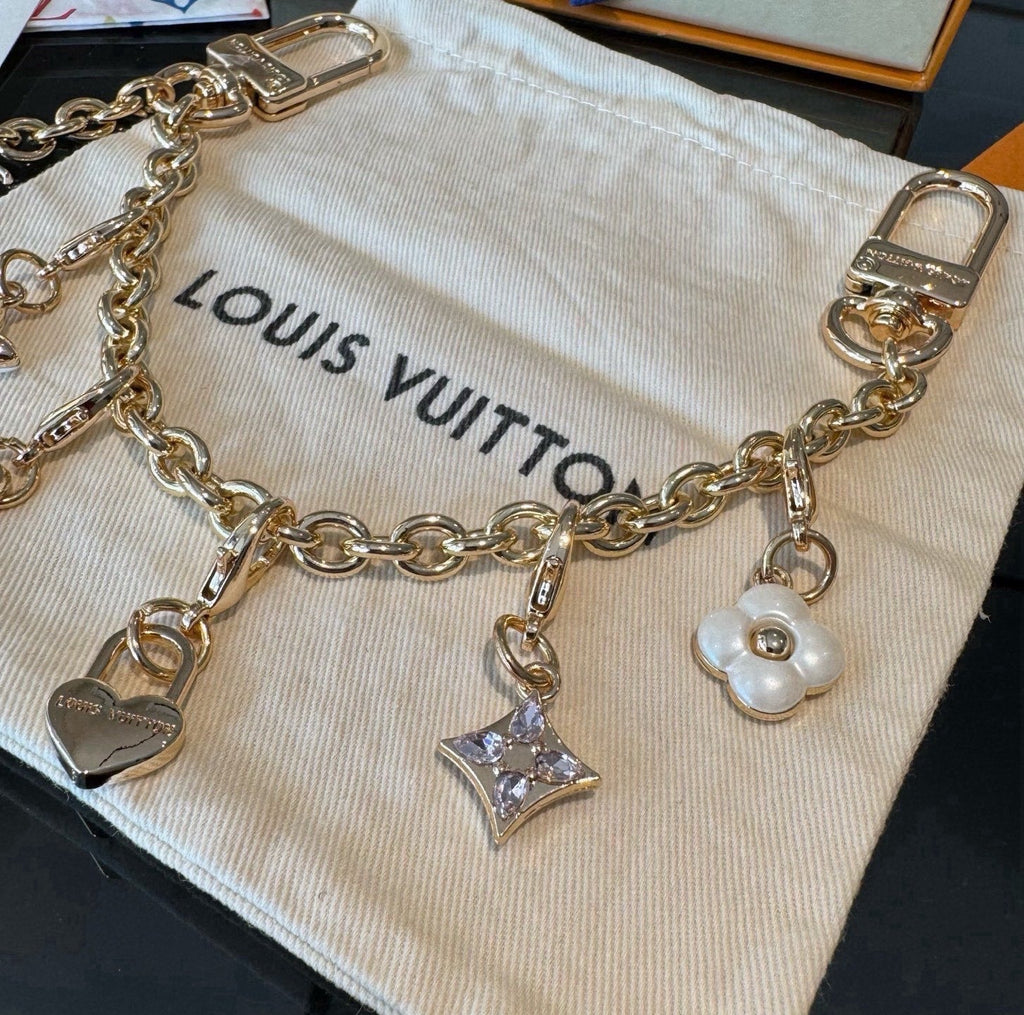 LOUIS VUITTON Canvas Cherry Blossom Bag Charm Keychain