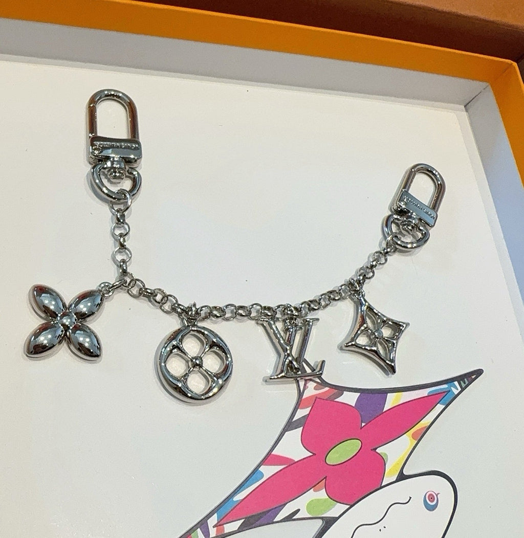 LOUIS VUITTON M01188 Canvas Flower Bag Charm Keychain
