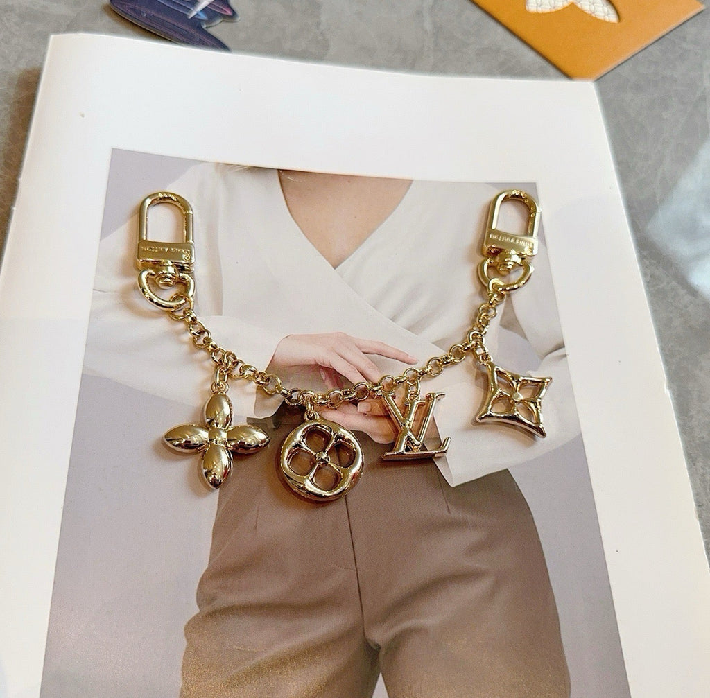 LOUIS VUITTON M01188 Canvas Flower Bag Charm Keychain