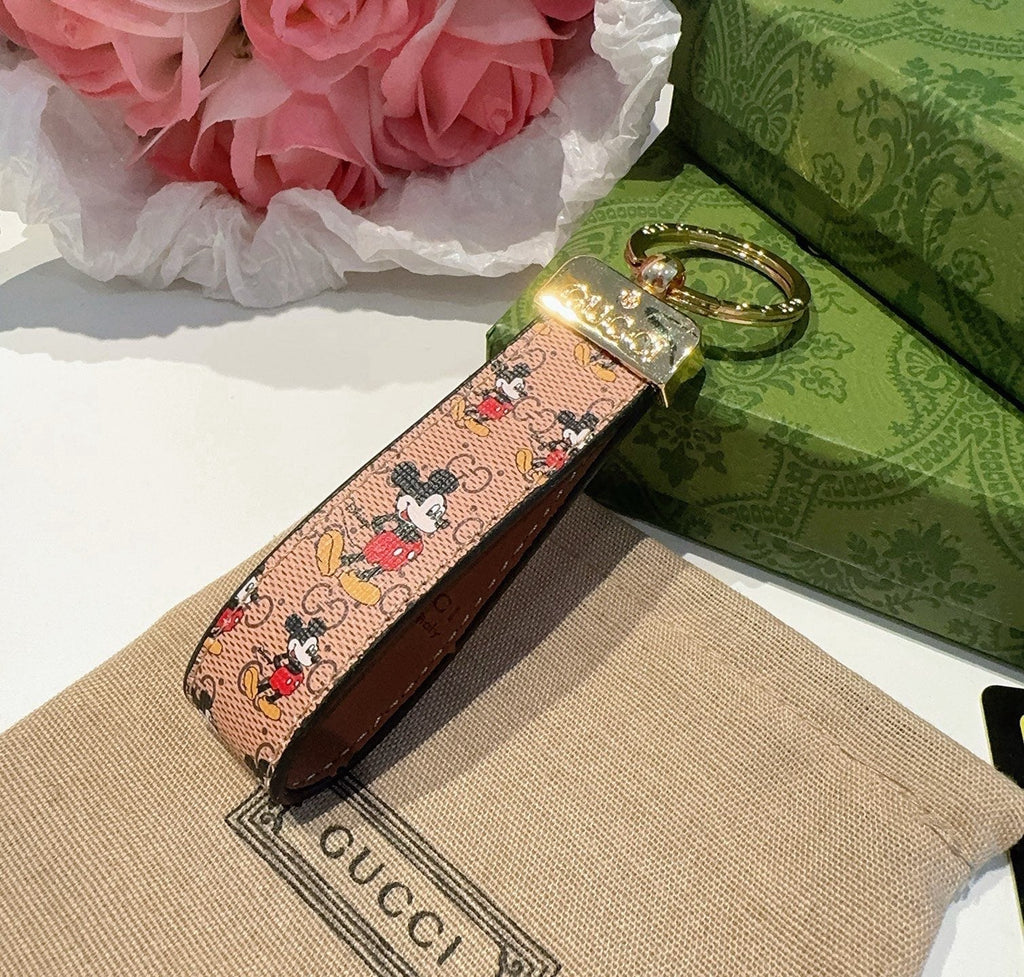 GUCCI Canvas Metal Bag Charm Keychain