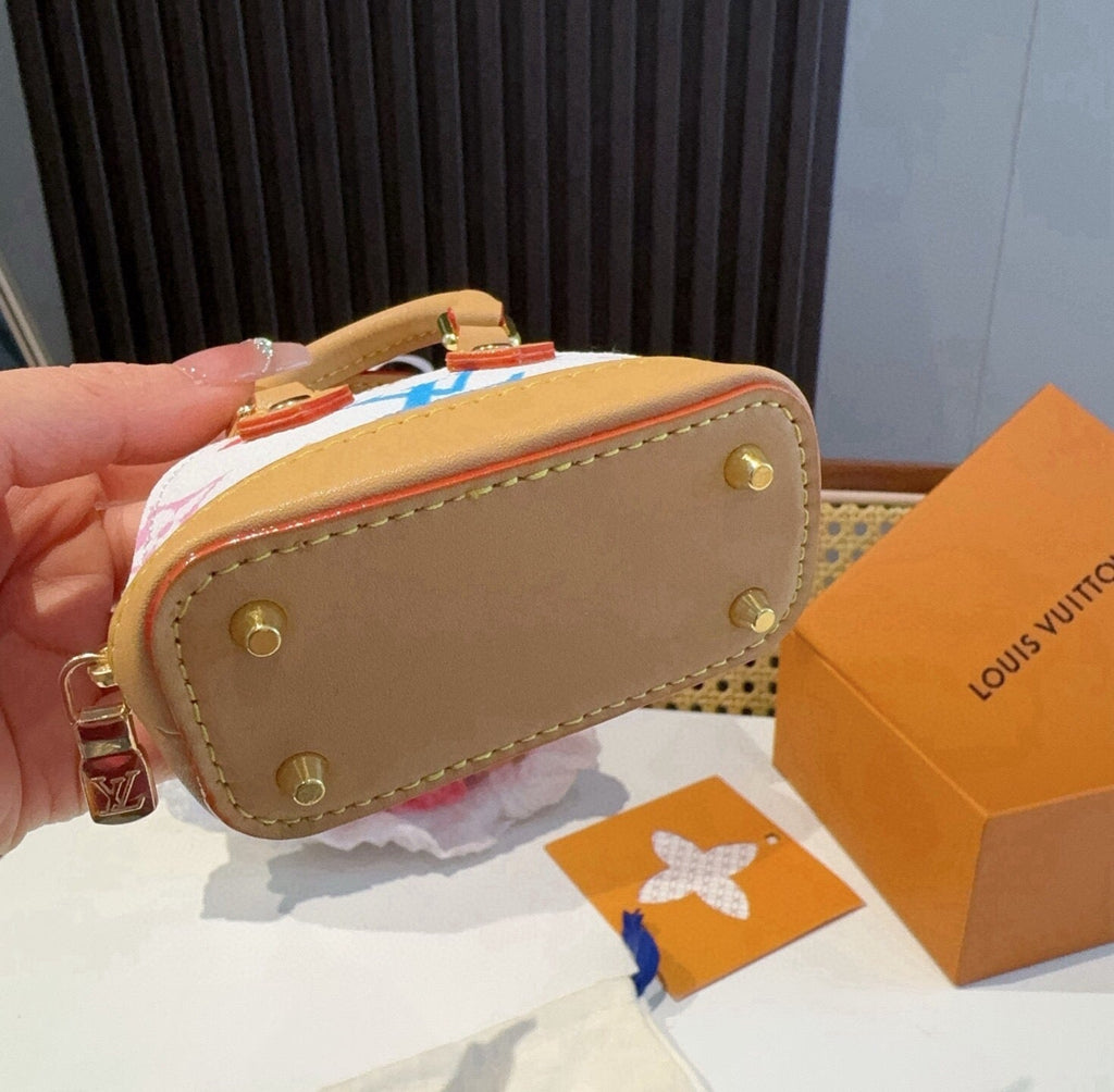 LOUIS VUITTON Canvas Metal Mini Bag Bag Charm