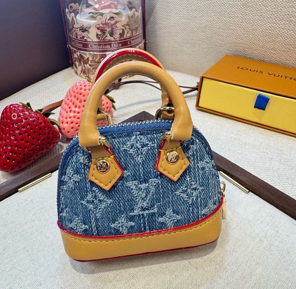 LOUIS VUITTON Canvas Metal Mini Bag Bag Charm