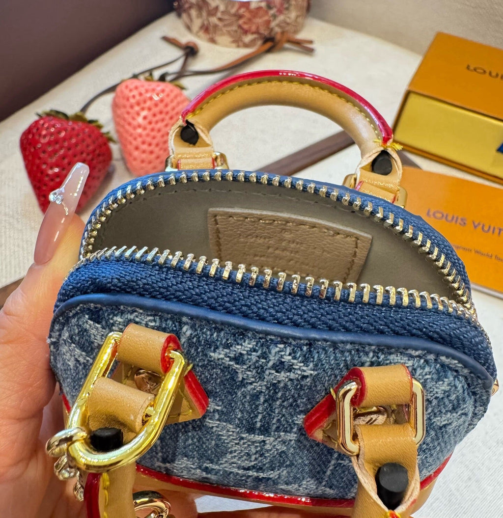 LOUIS VUITTON Canvas Metal Mini Bag Bag Charm