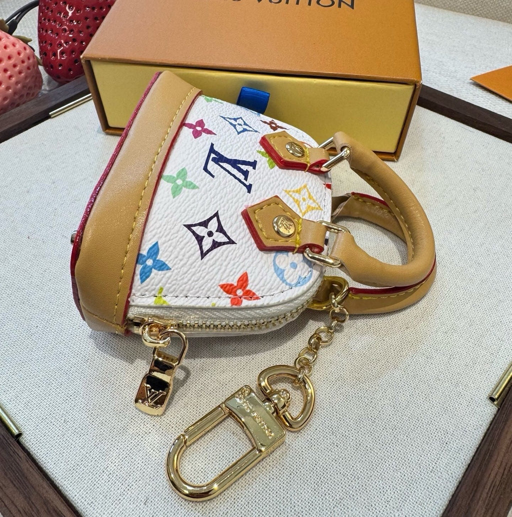 LOUIS VUITTON Canvas Metal Mini Bag Bag Charm