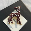 CHANEL Enamel Gold-Tone Vintage Deer Brooch