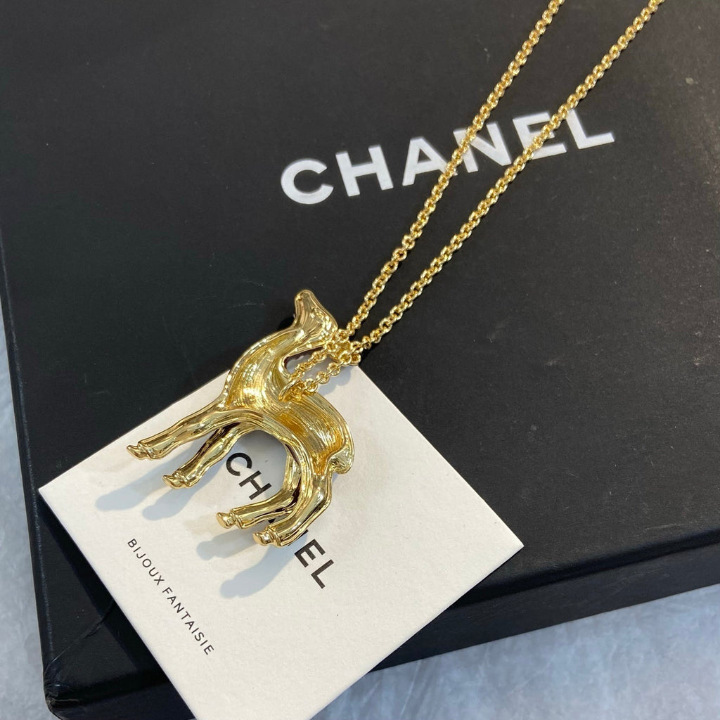 CHANEL Enamel Double-C Vintage Necklace