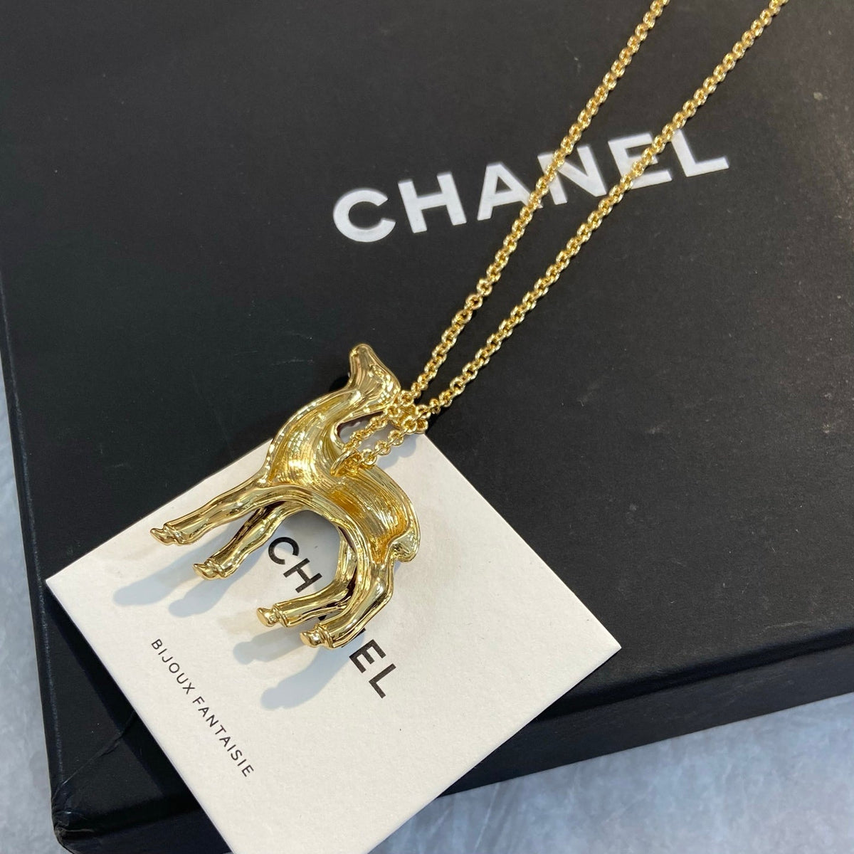 CHANEL Enamel Double-C Vintage Necklace