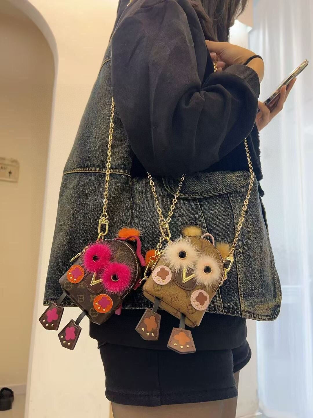 LOUIS VUITTON Logo Mini Bag Bag Charm