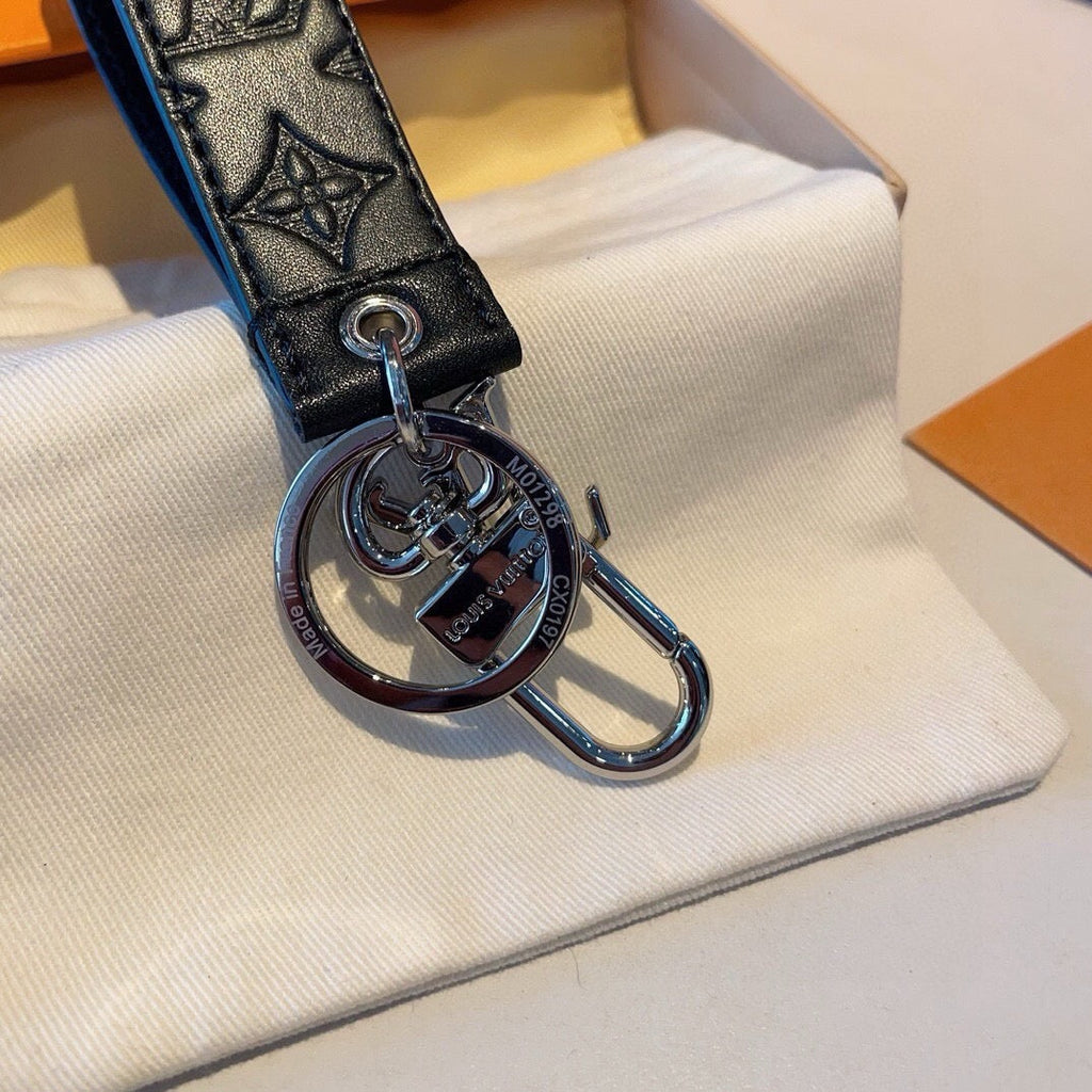 LOUIS VUITTON Canvas Metal Bag Charm Keychain