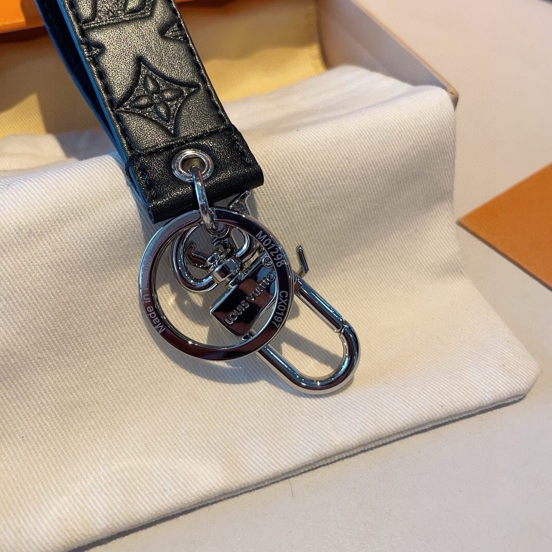 LOUIS VUITTON Canvas Metal Bag Charm Keychain