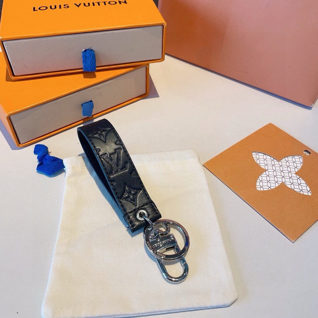 LOUIS VUITTON Canvas Metal Bag Charm Keychain