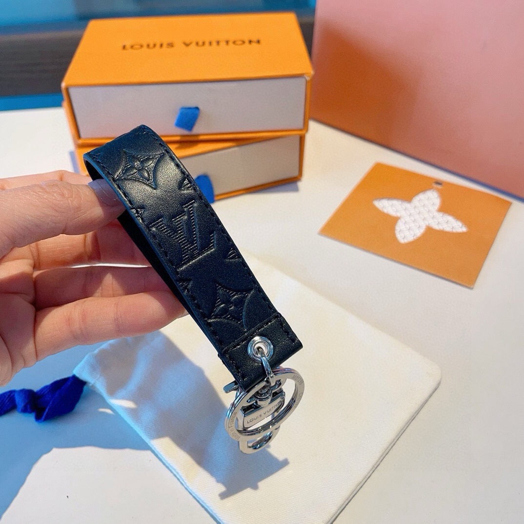 LOUIS VUITTON Canvas Metal Bag Charm Keychain