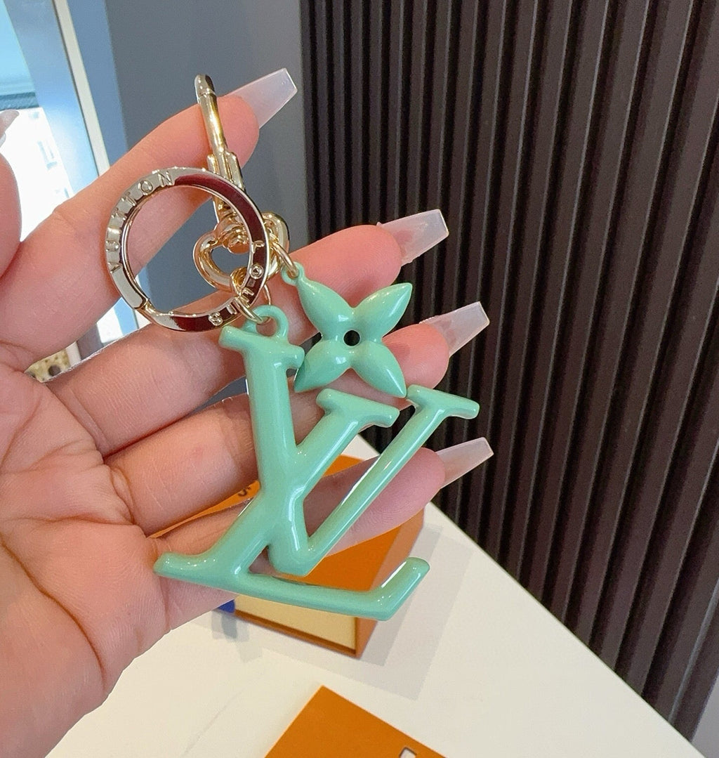 LOUIS VUITTON M02468 Brass Flower Bag Charm Keychain