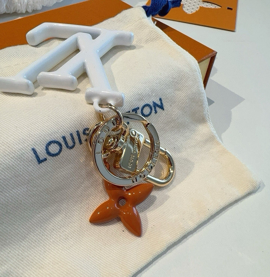 LOUIS VUITTON M02468 Brass Flower Bag Charm Keychain