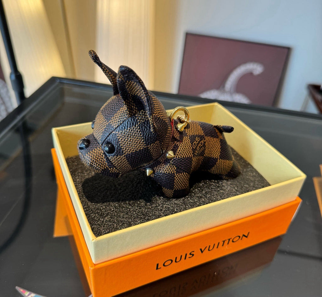 LOUIS VUITTON Metal Logo Keychain