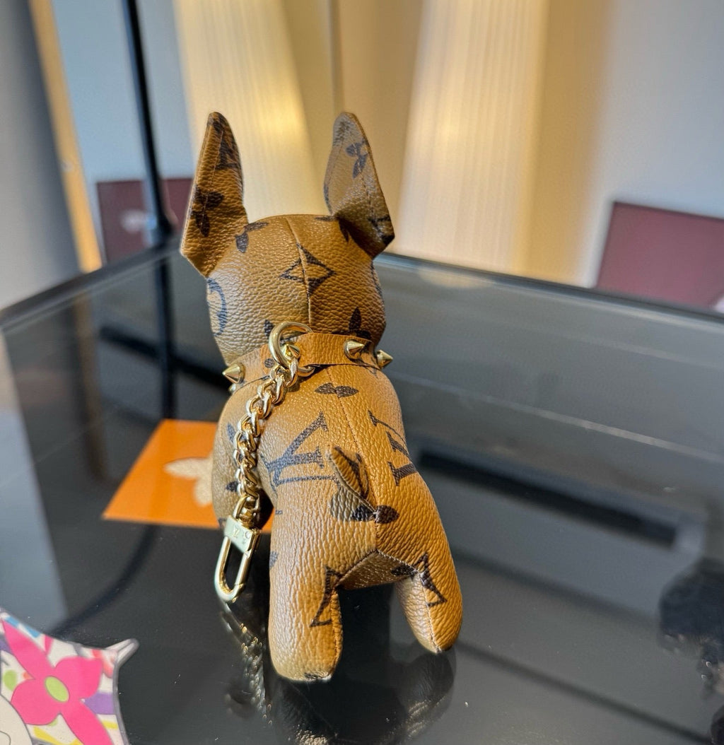 LOUIS VUITTON Metal Logo Keychain