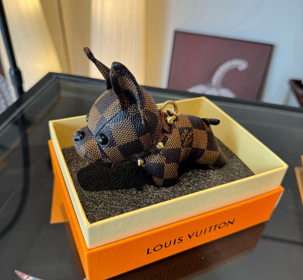 LOUIS VUITTON Metal Logo Keychain