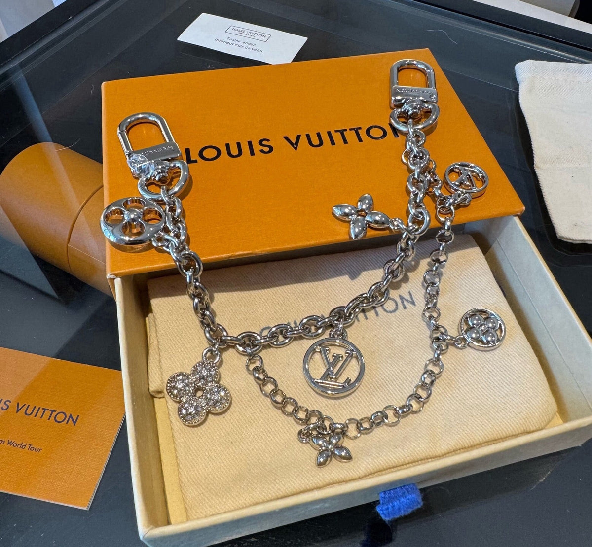 LOUIS VUITTON Metal Bag Charm Keychain