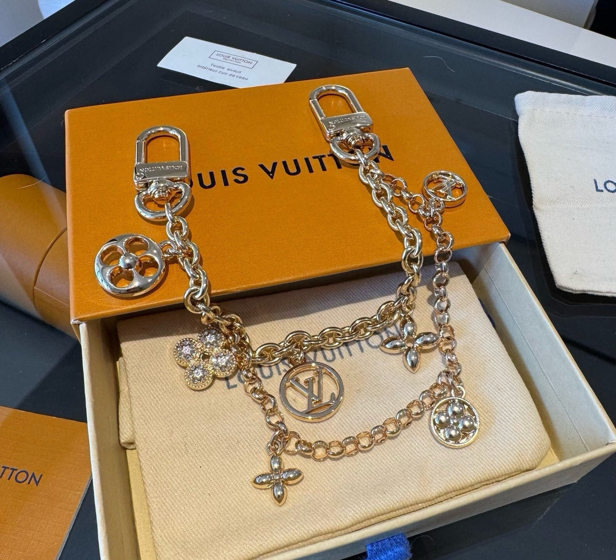 LOUIS VUITTON Metal Bag Charm Keychain