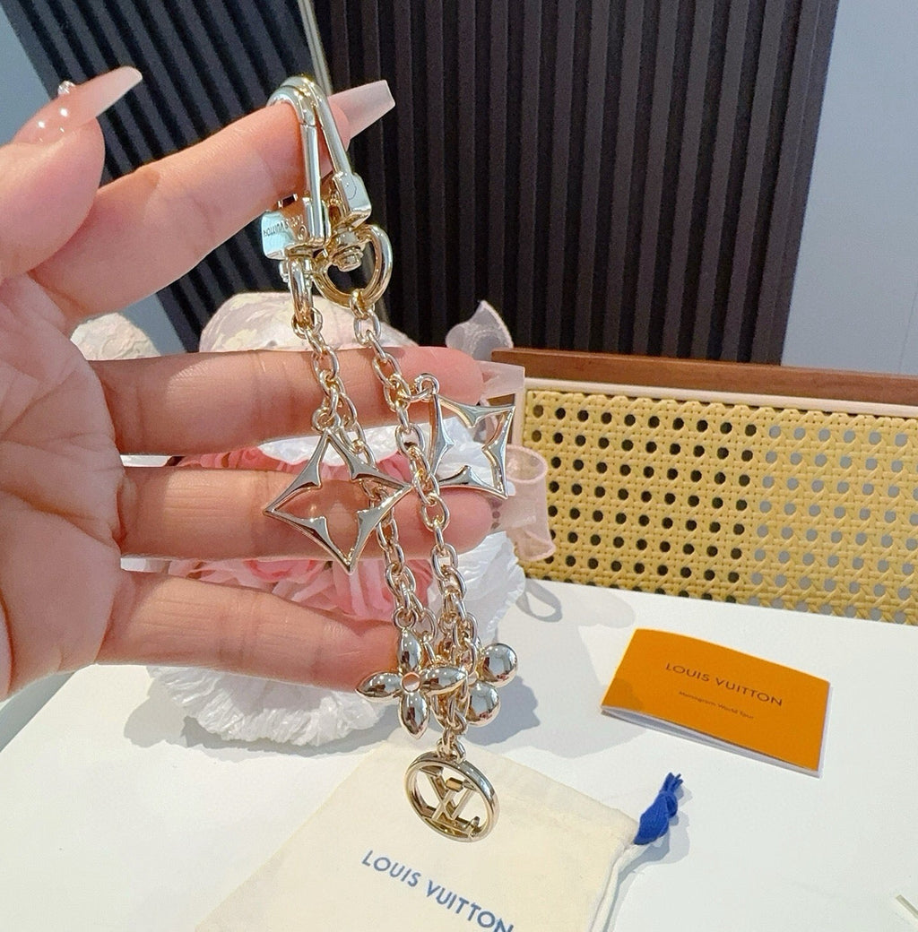 LOUIS VUITTON M01188 Canvas Flower Bag Charm Keychain